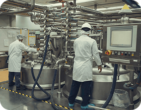 Modern food processing facility with advanced AI technology