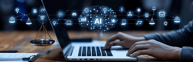 AI compliance technology interface on tablet device