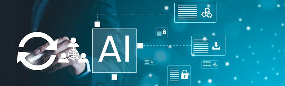 AI transformation in legal workflows - showing AI interface with document processing icons