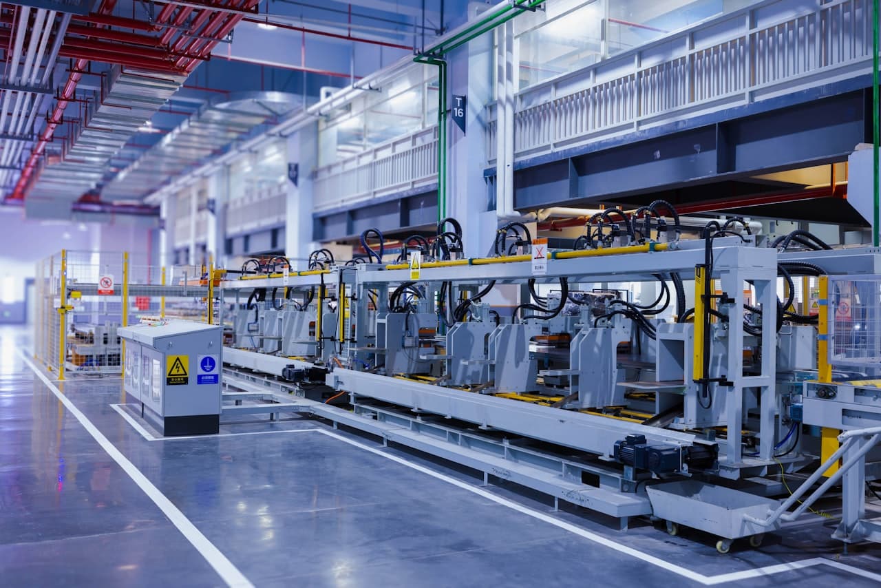 Automated manufacturing production line comparing process and discrete manufacturing ERP system requirements